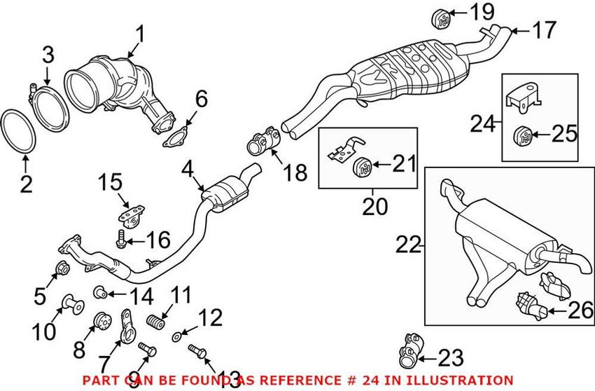 Audi Exhaust System Hanger Bracket 80A253144D